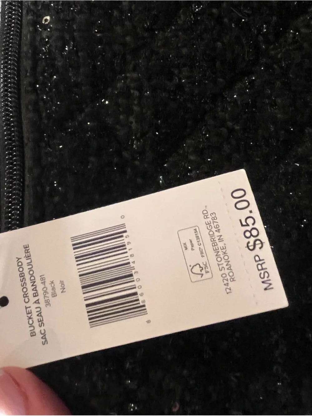 Vera Bradley Black Sequin Crossbody Shoulder Bag